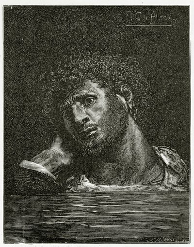 Death of Giliath - Illustration from Les Travailleurs de la Mer, 19th Century by Francois Nicolas Chifflart